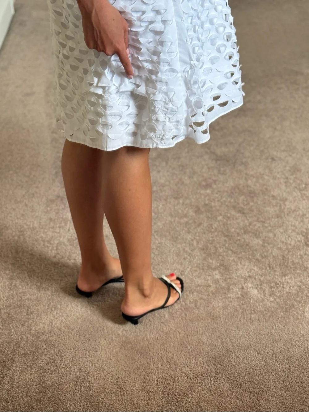 Jcrew funky eyelet cutout white skirt size 2p - Picture 5 of 11